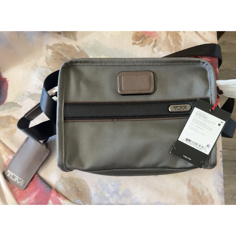 NEW Tumi GEN 4.3 EAST WEST 9.0” Sling Crossbody - CASTLEROCK GRAY & BROWN